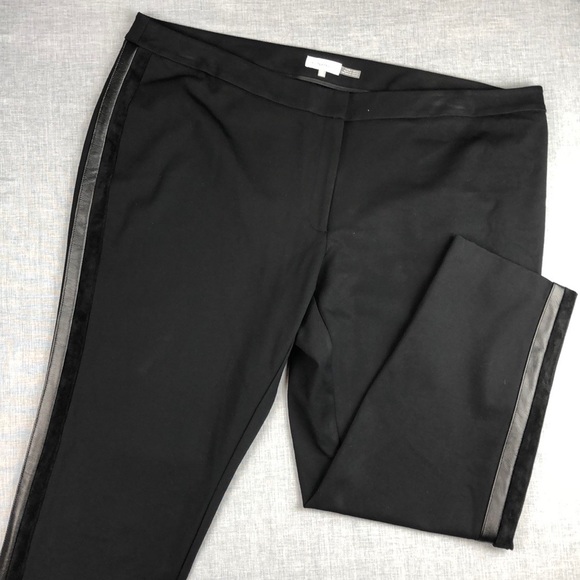 Calvin Klein Pants - Calvin Klein Black Suede Stripe Skinny Pant Sz 22W